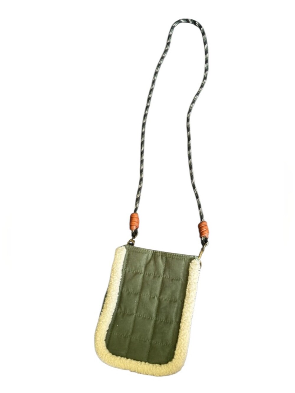 Universal Thread Olive Green Mini Crossbody with Cream Sherpa Trim